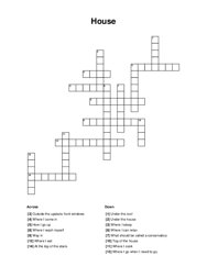 House Crossword Puzzle