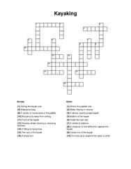Kayaking Crossword Puzzle