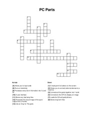 PC Parts Crossword Puzzle