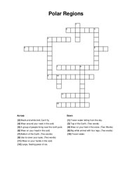 Polar Regions Crossword Puzzle