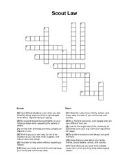 Scout Law Crossword Puzzle