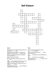 Self Esteem Crossword Puzzle