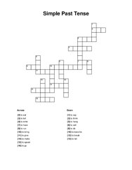 Simple Past Tense Crossword Puzzle