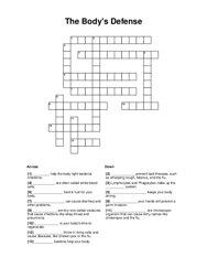 The Bodys Defense Crossword Puzzle