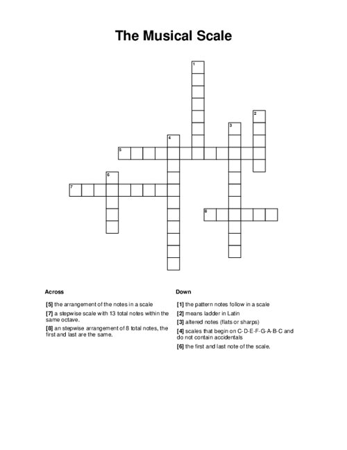 The Musical Scale Crossword Puzzle