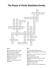 The Peace of Christ Abolishes Enmity Crossword Puzzle