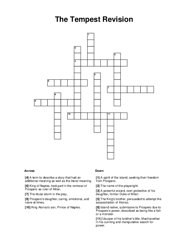 The Tempest Revision Word Scramble Puzzle