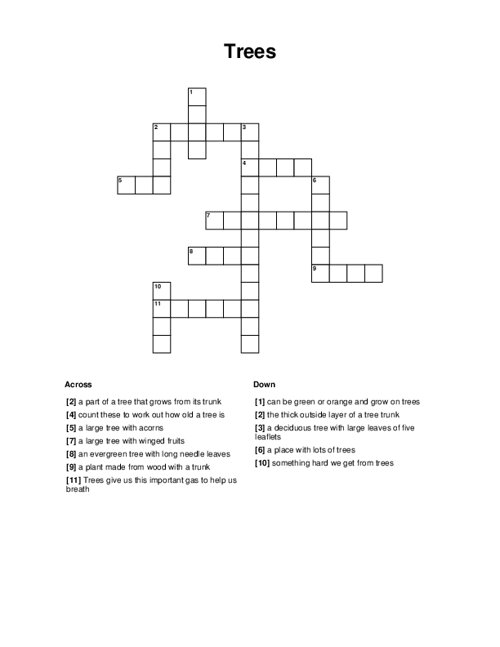 Trees Crossword Puzzle