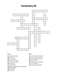 Vocabulary #8 Crossword Puzzle