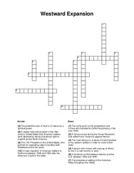 Westward Expansion Crossword Puzzle