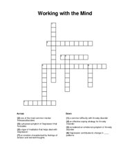 Working with the Mind Crossword Puzzle