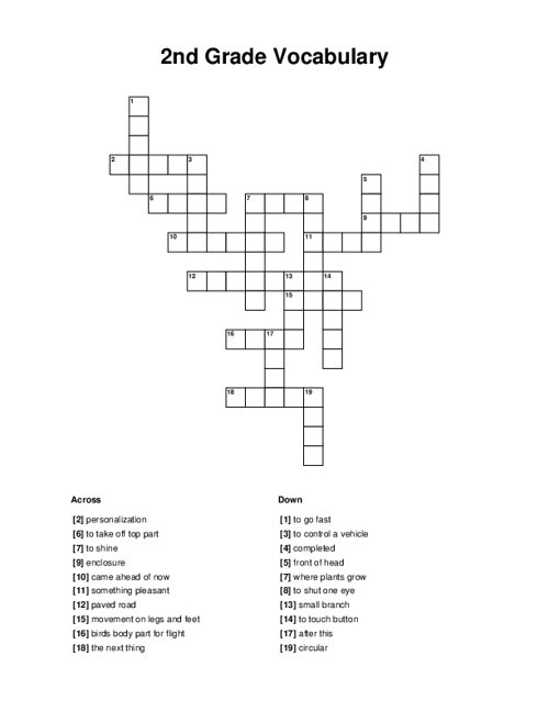 2nd-grade-vocabulary-crossword-puzzle