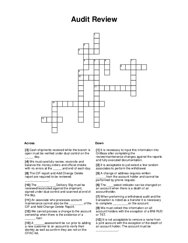 Audit Review Crossword Puzzle