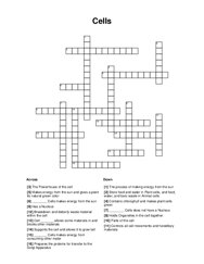 Cells Crossword Puzzle