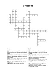 Crusades Crossword Puzzle