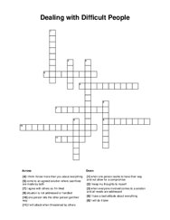 Dealing with Difficult People Crossword Puzzle
