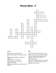 Honey Bees - 2 Crossword Puzzle