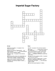 Imperial Sugar Factory Crossword Puzzle