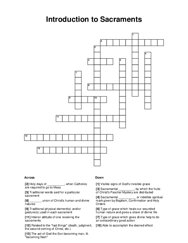Introduction to Sacraments Crossword Puzzle