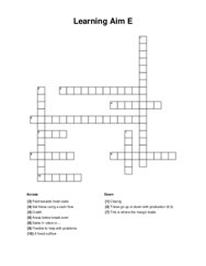 Learning Aim E Crossword Puzzle