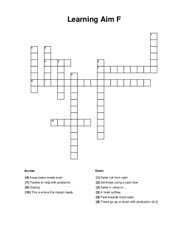 Learning Aim F Crossword Puzzle