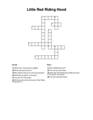 Little Red Riding Hood Crossword Puzzle