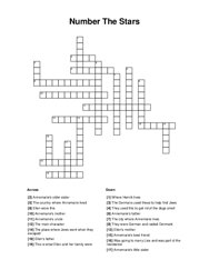 Number The Stars Crossword Puzzle