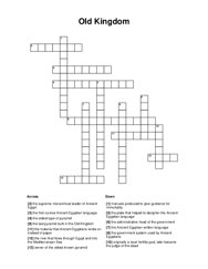 Old Kingdom Crossword Puzzle