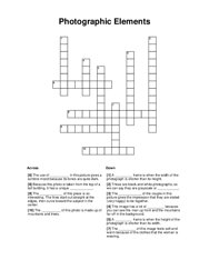 Photographic Elements Crossword Puzzle