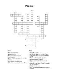 Poems Word Scramble Puzzle