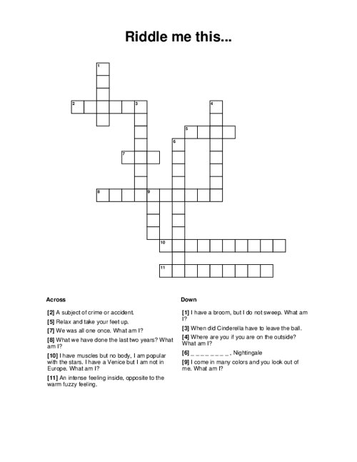 Riddle me this... Crossword Puzzle