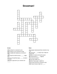 Snowman! Crossword Puzzle