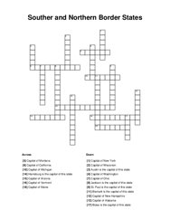 Southern and Northern Border States Word Scramble Puzzle