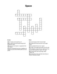 Space Crossword Puzzle