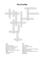 The Crucible Word Scramble Puzzle