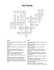 Tire Terms Crossword Puzzle