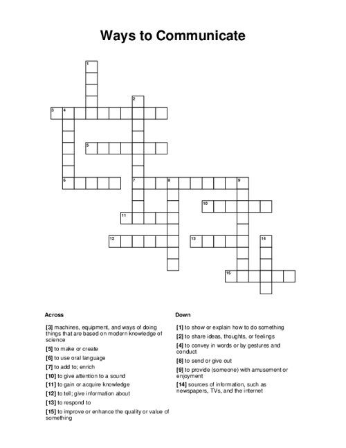 Ways to Communicate Crossword Puzzle