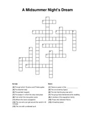 A Midsummer Nights Dream Crossword Puzzle