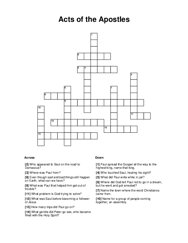 Acts of the Apostles Crossword Puzzle