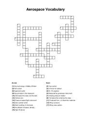Aerospace Vocabulary Crossword Puzzle