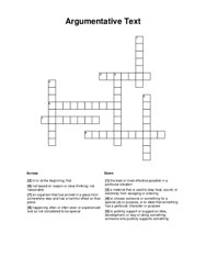 Argumentative Text Crossword Puzzle