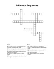 Arithmetic Sequences Crossword Puzzle