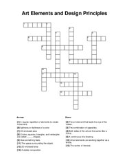 Art Elements and Design Principles Crossword Puzzle