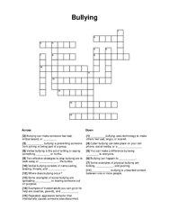 Bullying Crossword Puzzle