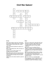 Civil War Galore! Crossword Puzzle
