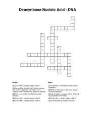 Deoxyribose Nucleic Acid - DNA Crossword Puzzle
