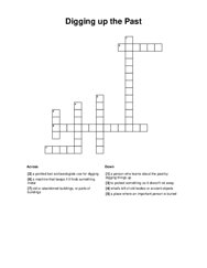 Digging up the Past Crossword Puzzle