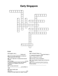 Early Singapore Crossword Puzzle