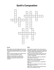 Earths Composition Crossword Puzzle