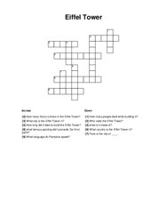 Eiffel Tower Crossword Puzzle